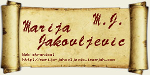 Marija Jakovljević vizit kartica